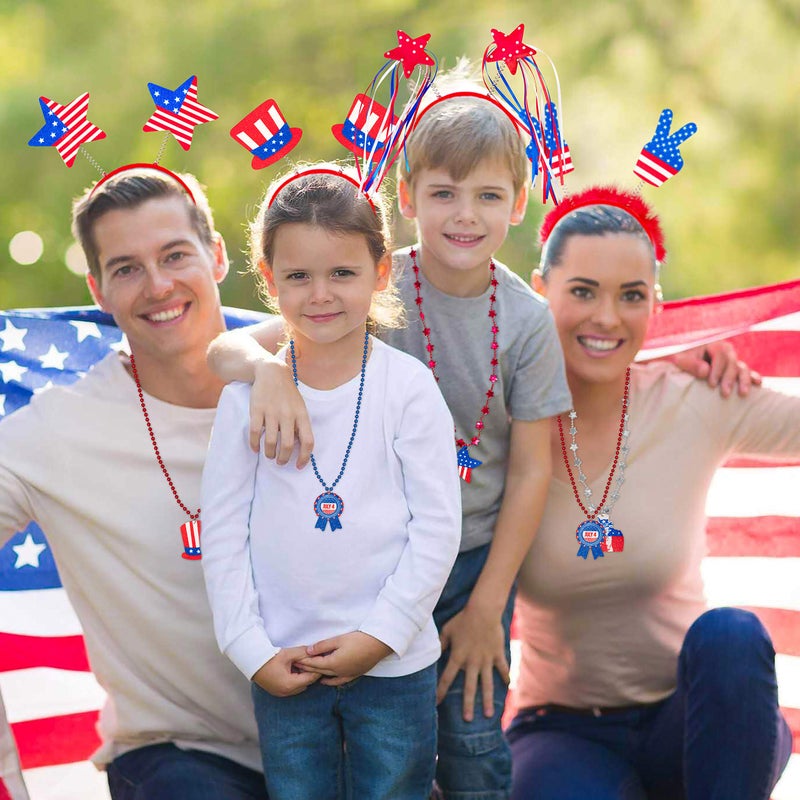 Moon Boat 12PCS Patriotic Head Boppers Headband - Star Uncle Sam Hat Balloons- Fourth 4th of July Party Accessories Favors Decorations - Image 3